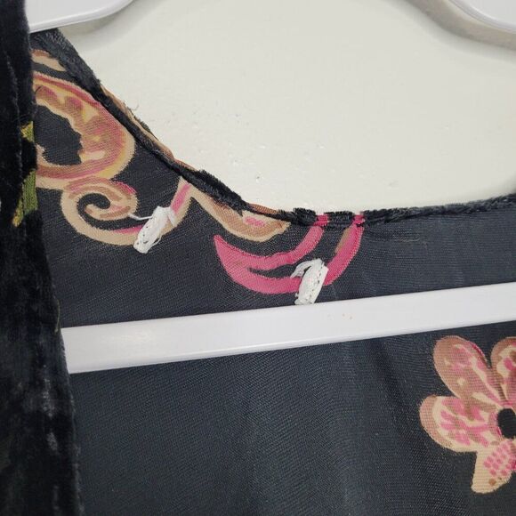 velvet burnout moody floral open front kimono whimsy witchy cover up - Picture 6 of 9